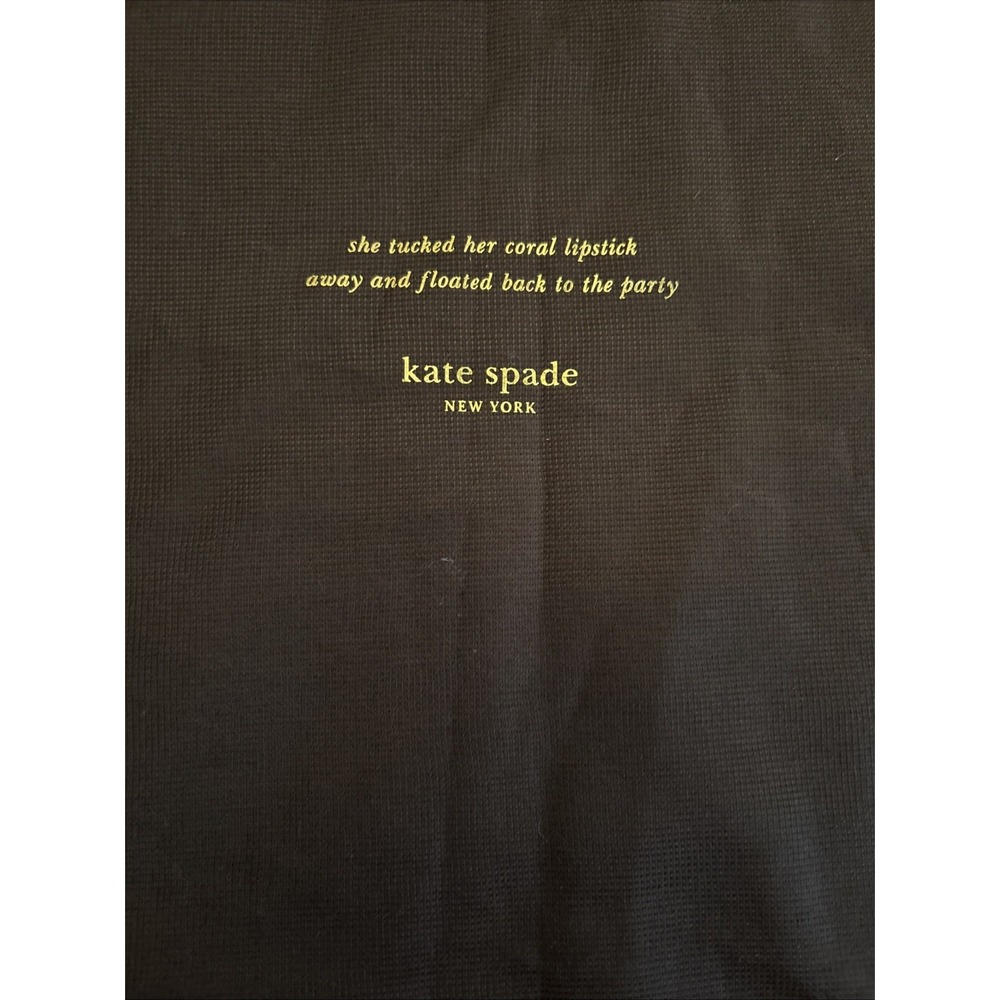 New Kate Spade Dust Bag Cover Brown 19" x 17" Gold Logo Drawstring